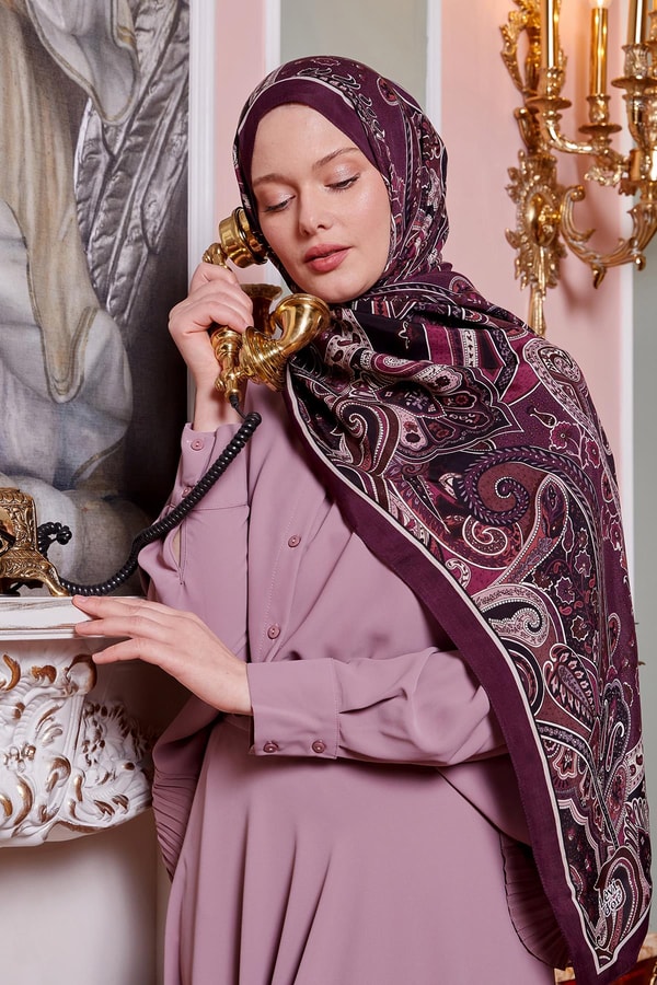 LevidorMenekşe Etnik Desen Royal Şal