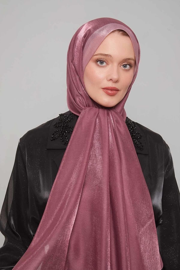 LevidorMenekşe Şerit Desen Kehribar Şal