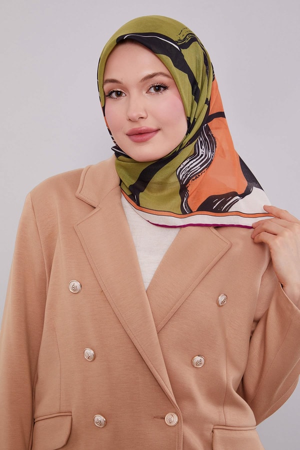 LevidorMenekşe Soyut Desen Soft Eşarp