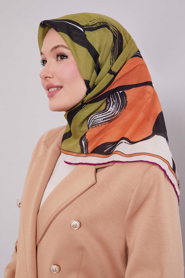 LevidorMenekşe Soyut Desen Soft Eşarp