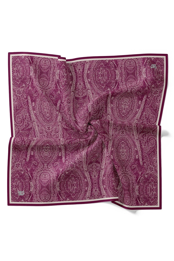 LevidorMenekşe Soyut Etnik Desen Twill İpek Eşarp