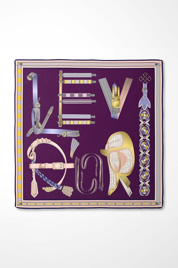 LevidorMenekşe Twill İpek Eşarp Lunera Koleksiyonu