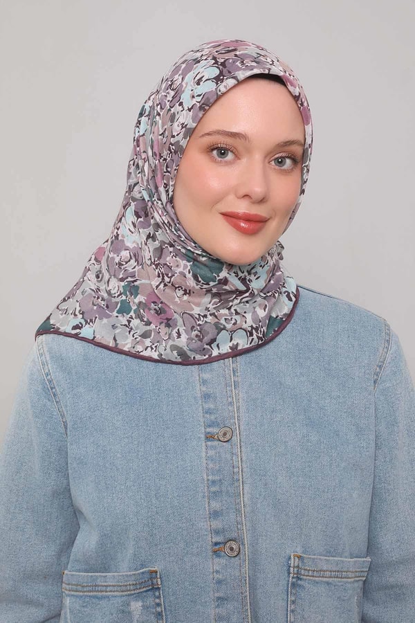 LevidorMenekşe Yonca Desen Soft Eşarp