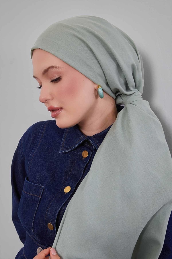 LevidorMint Yeşili Düz Tensel Şal