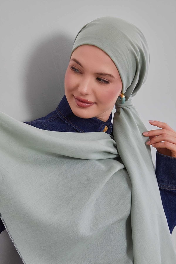 LevidorMint Yeşili Düz Tensel Şal