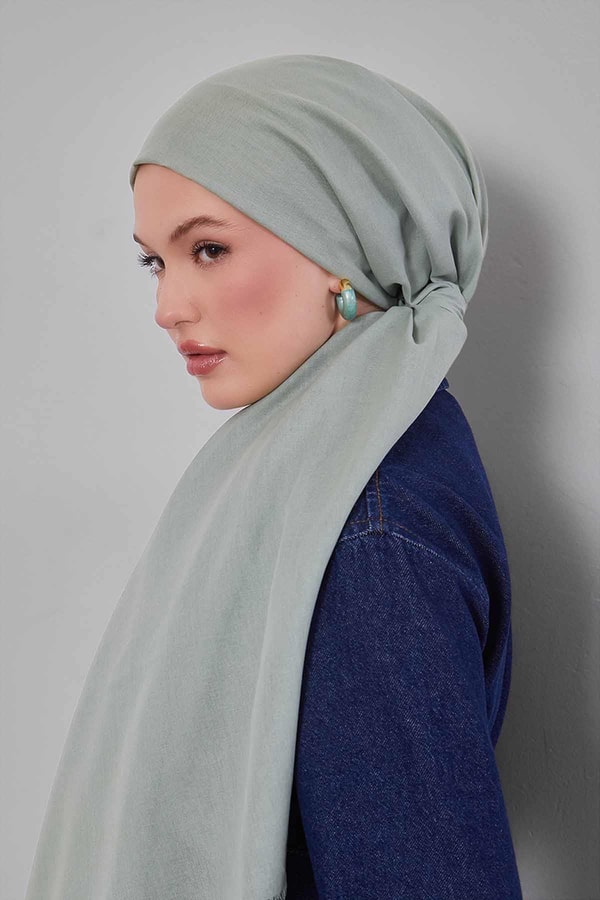 LevidorMint Yeşili Düz Tensel Şal