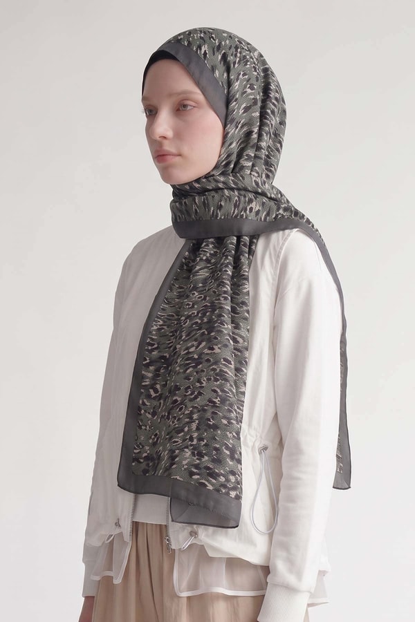 LevidorMint Yeşili Leopar Dokulu Sport Şal
