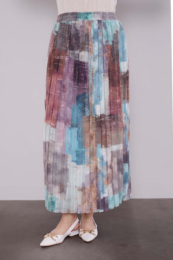 LevidorMİNT YEŞİLİ -MİNT YEŞİLİ Bel Büzgülü Etek Takım