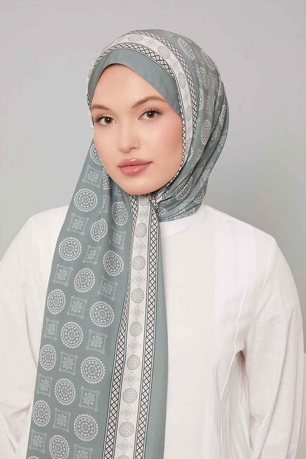 LevidorMint Yeşili Motif Desen Club Şal