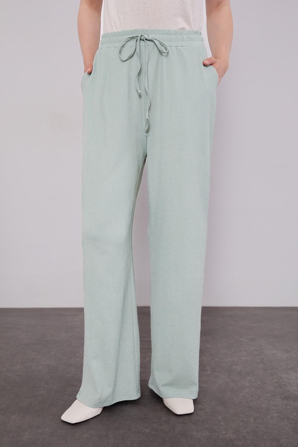 LevidorMint Yeşili Omzu Taş İşlemeli İkili Takım