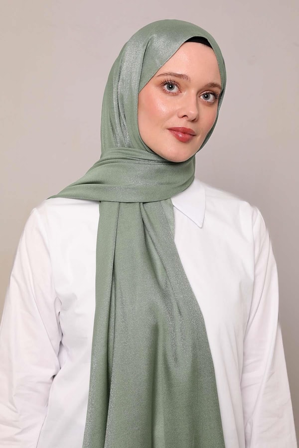 LevidorMint Yeşili Simli Bodrum Şal