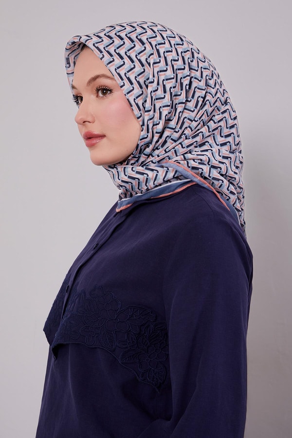 LevidorMint Yeşili Zigzag Desen Soft Eşarp
