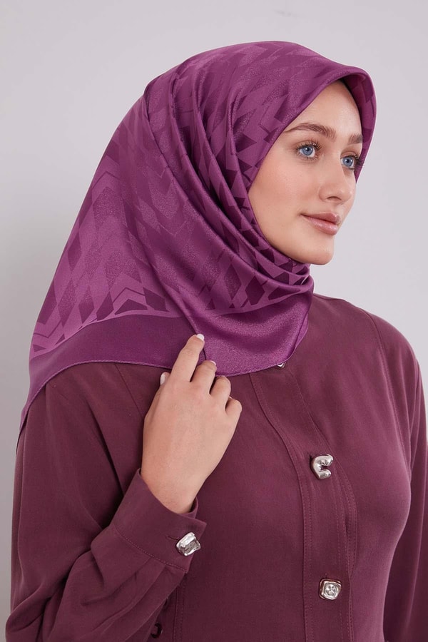 LevidorMor Baklava Desen Kristal Jakar Eşarp