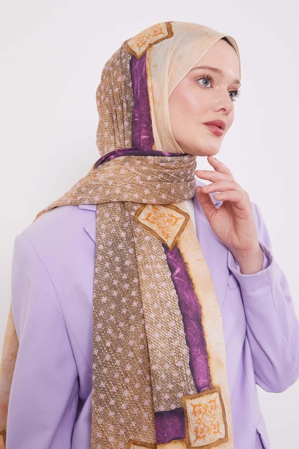 LevidorMor Benek Desen Pamuk Şal