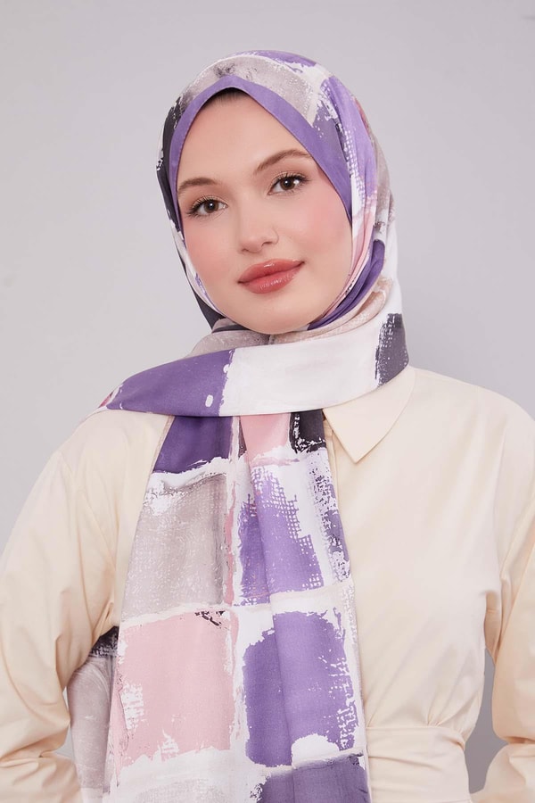 LevidorMor Dama Desen Twill Şal