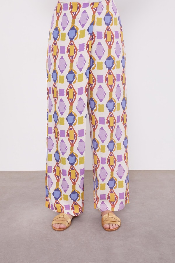 LevidorMor Desenli Kimono İkili Takım