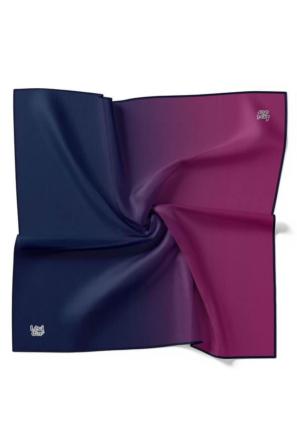 LevidorMor Geçişli Twill İpek Eşarp