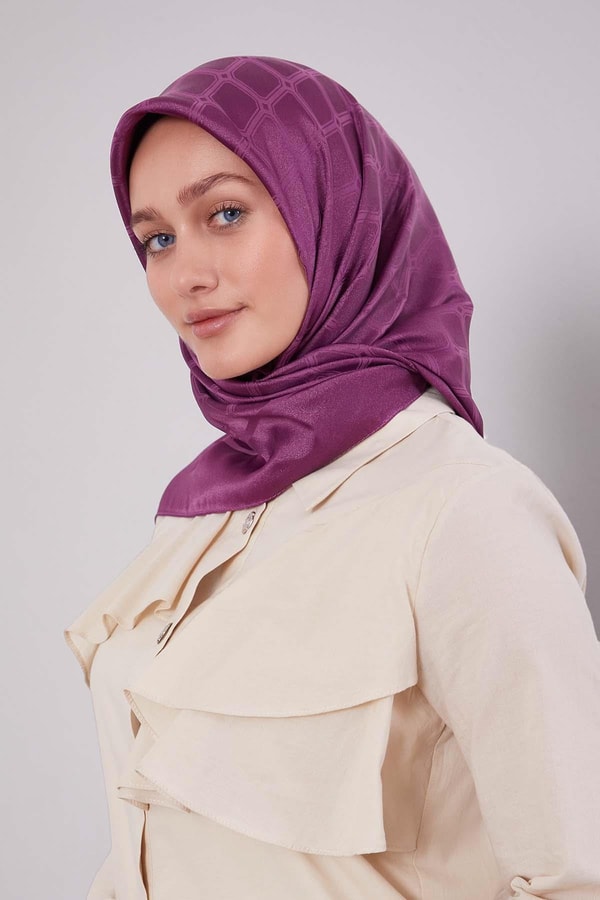 LevidorMor Geometrik Kristal Jakar Eşarp