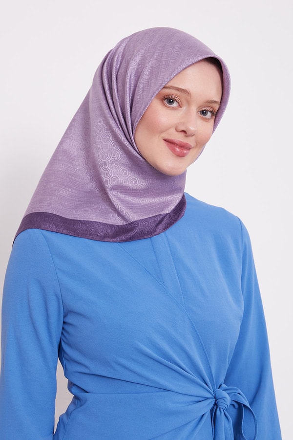 LevidorMor Halka Desen Monogram Eşarp