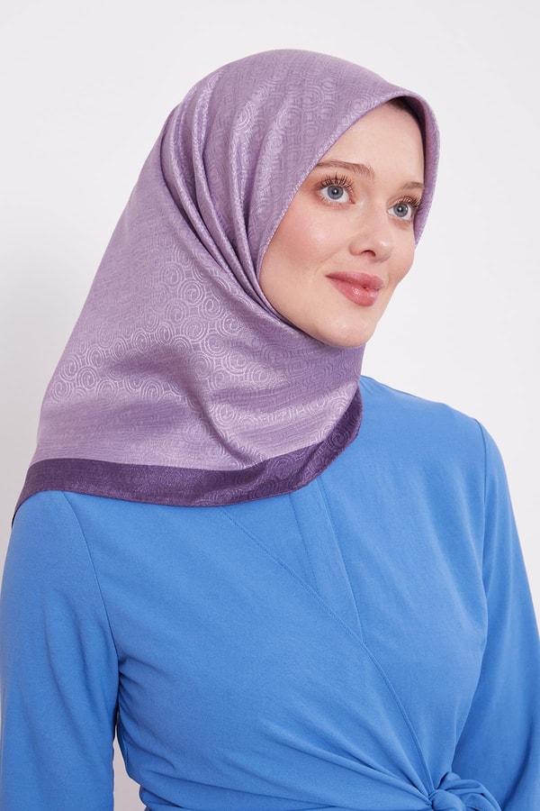 LevidorMor Halka Desen Monogram Eşarp