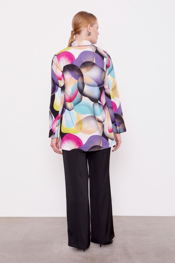 LevidorMor Kruvaze Desenli Ceket