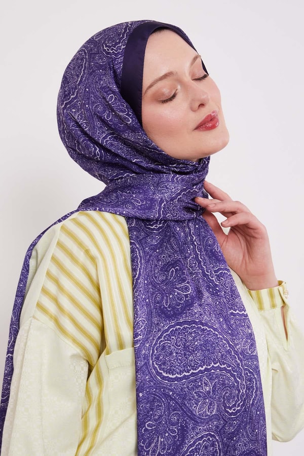 LevidorMor Otantik Desen Hint İpeği Şal