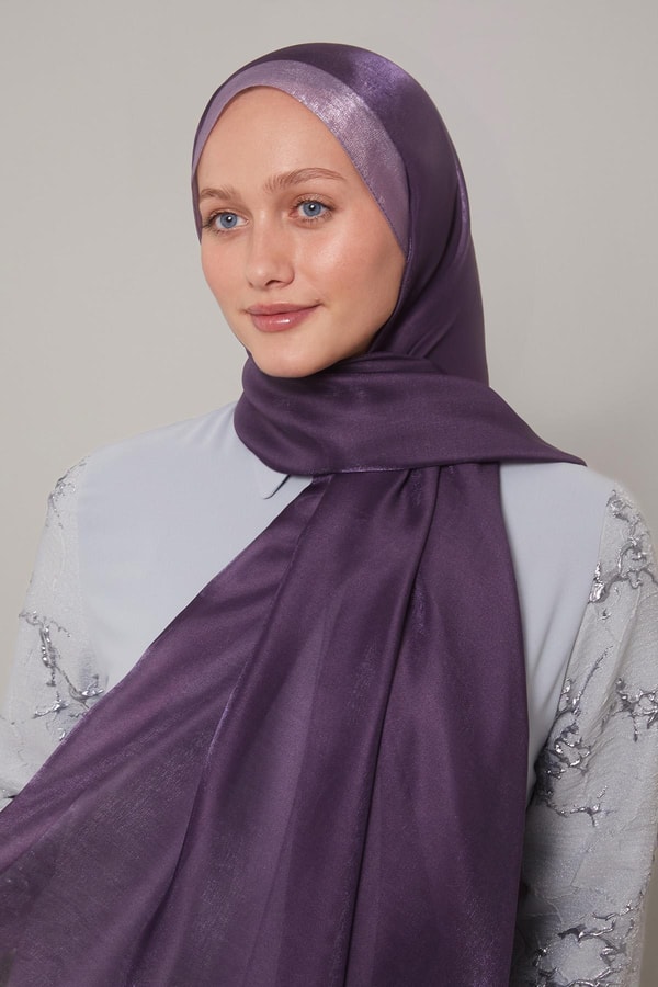 LevidorMor Şerit Desen Kehribar Şal