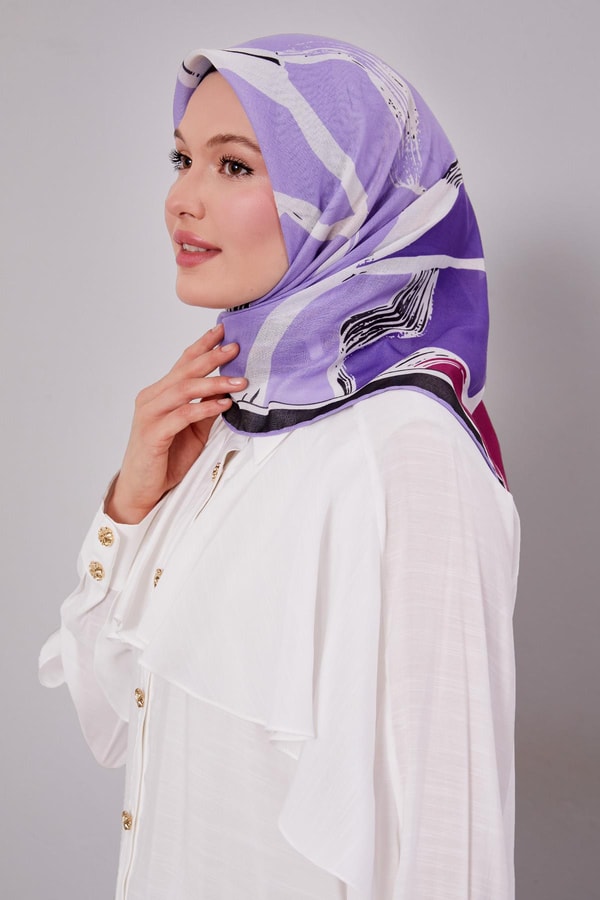 LevidorMor Soyut Desen Soft Eşarp