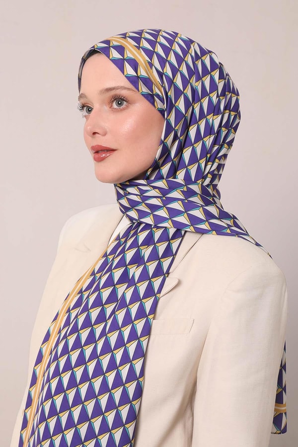 LevidorMor Üçgen Desen Club Şal