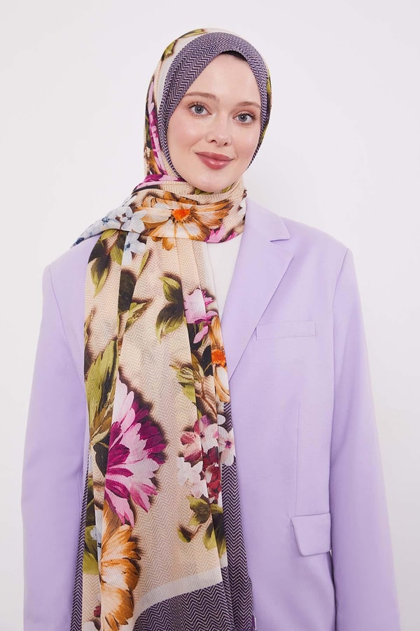 LevidorMor Zigzag Pamuklu Şal