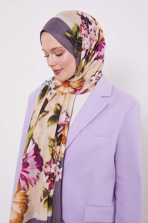 LevidorMor Zigzag Pamuklu Şal