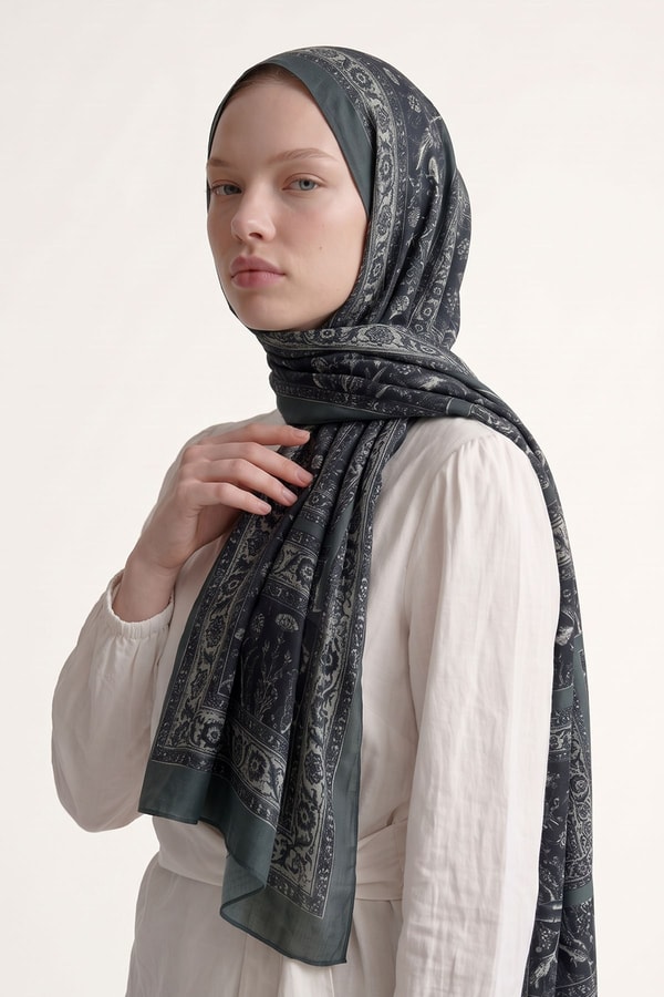 LevidorMotif Desen Royal Şal Antrasit