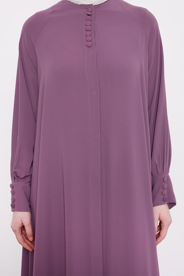 LevidorMürdüm Düğme Kapamalı Ferace