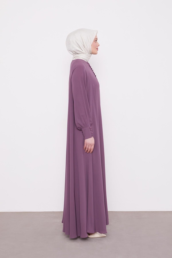 LevidorMürdüm Düğme Kapamalı Ferace