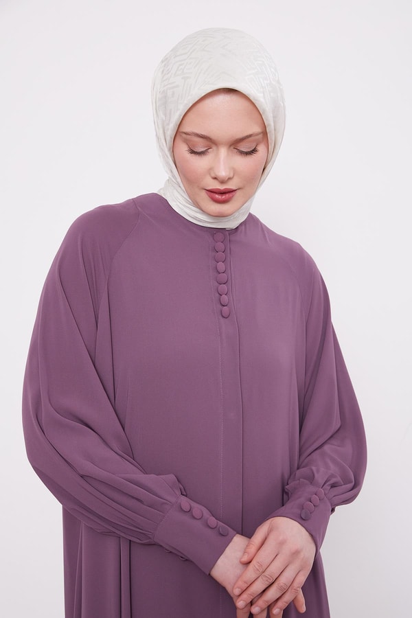 LevidorMürdüm Düğme Kapamalı Ferace