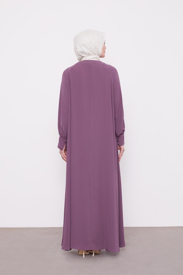 LevidorMürdüm Düğme Kapamalı Ferace