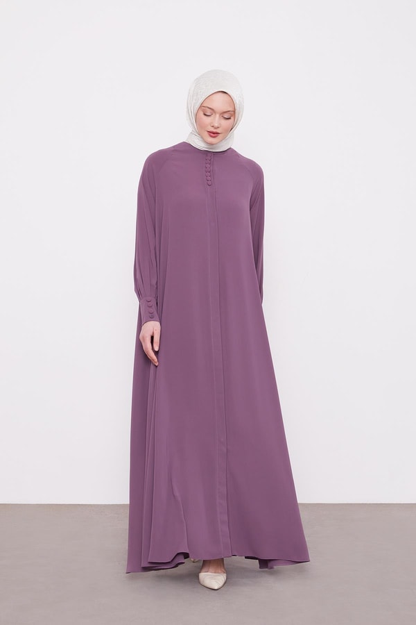 LevidorMürdüm Düğme Kapamalı Ferace