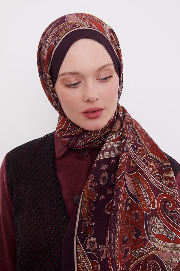 LevidorMürdüm Etnik Desen Royal Şal