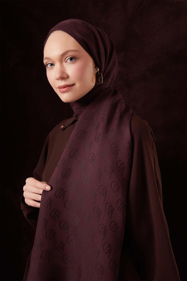 LevidorMürdüm LVD Baskılı Naia Jakar Şal