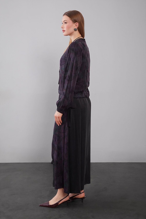 LevidorMürdüm Mini Fırfır Detaylı Cupra Etek Takım