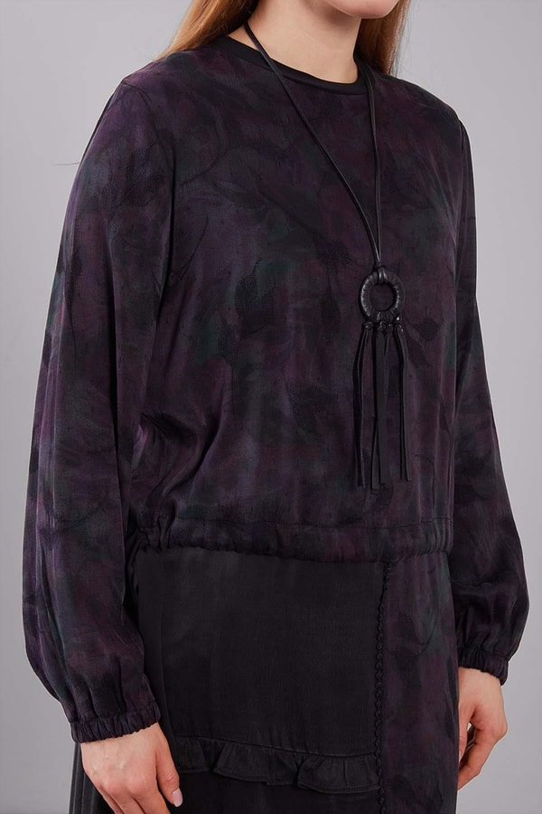 LevidorMürdüm Mini Fırfır Detaylı Cupra Etek Takım