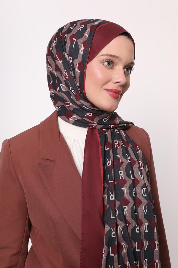 LevidorMürdüm Petek Desen Love Şal