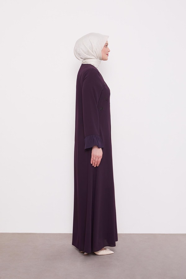 LevidorMürdüm Taş İşlemeli Ferace