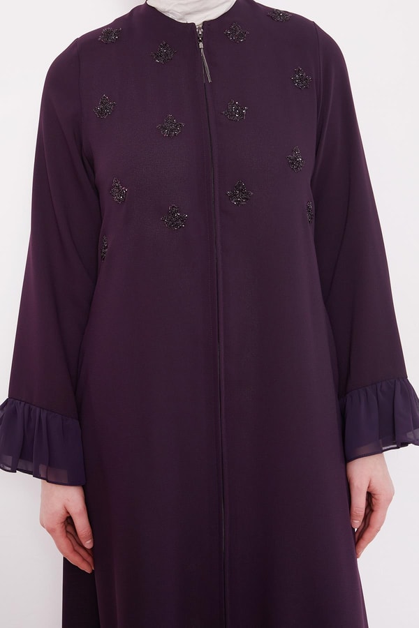 LevidorMürdüm Taş İşlemeli Ferace