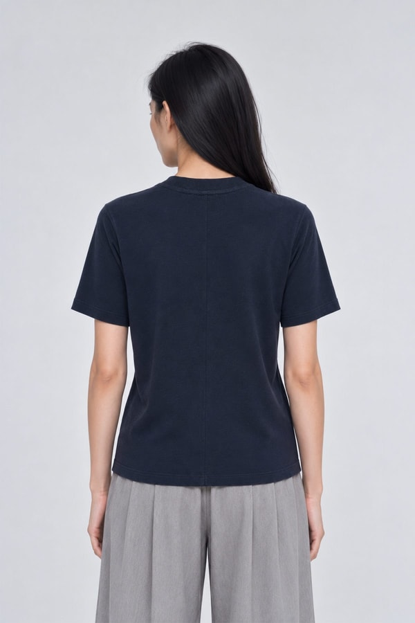 LevidorNakış İşlemeli T-Shirt Koyu Mavi