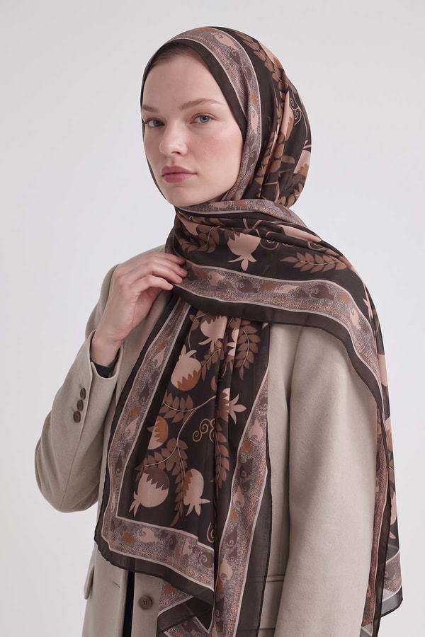 LevidorNar Desenli Royal Şal Camel