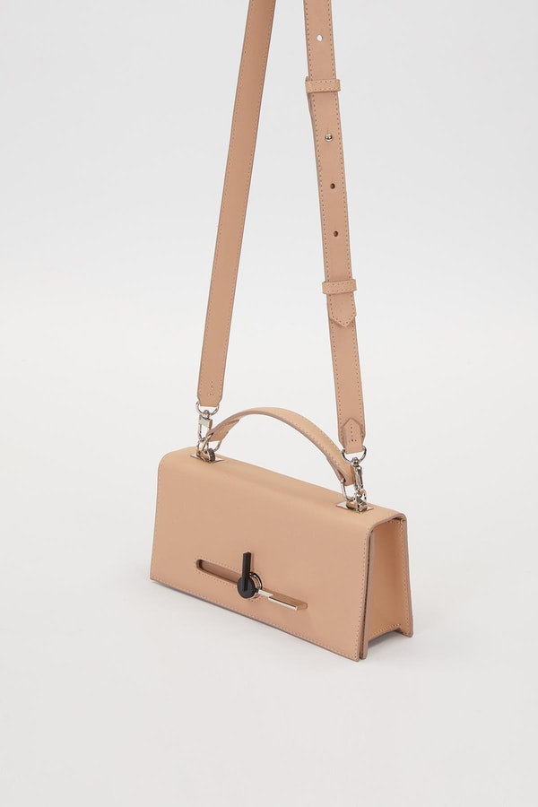 LevidorNude Çevirmeli Kilitli Omuz Çantası