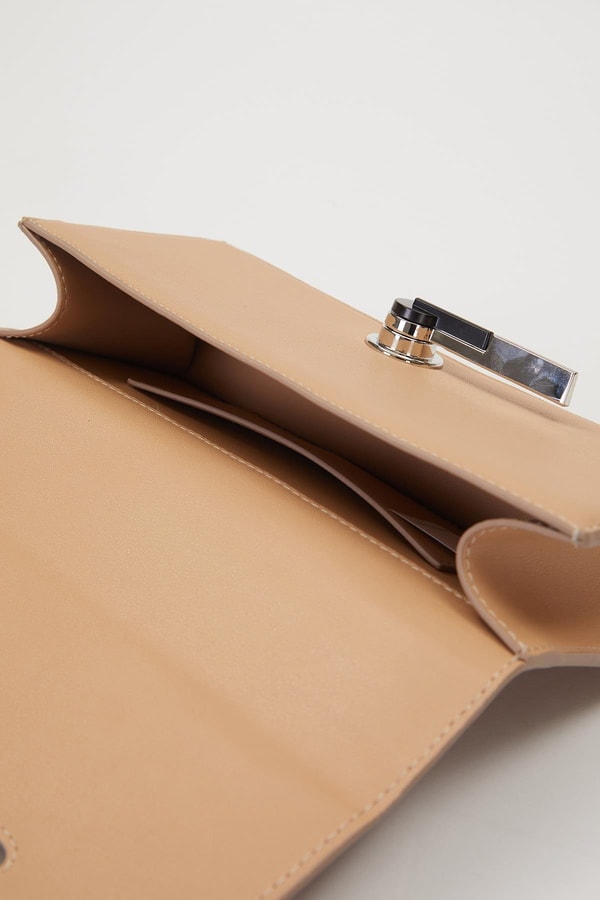 LevidorNude Çevirmeli Kilitli Omuz Çantası