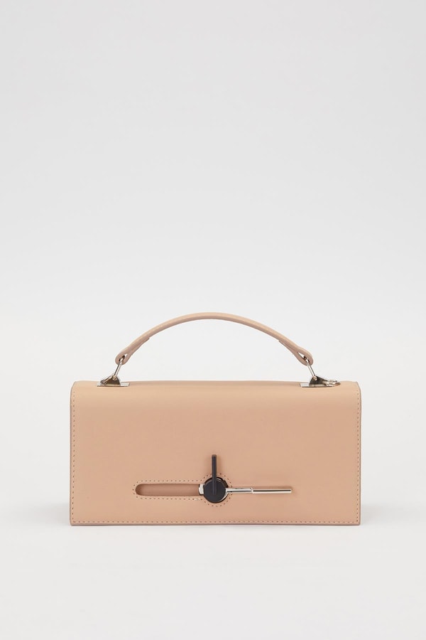 LevidorNude Çevirmeli Kilitli Omuz Çantası