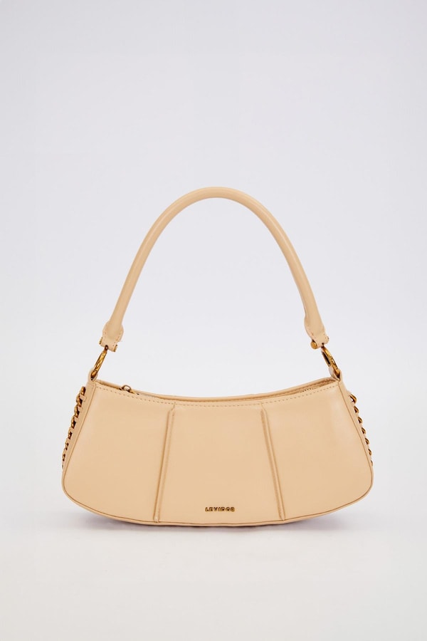LevidorNude Kenar Dikiş Görünümlü Omuz Çantası